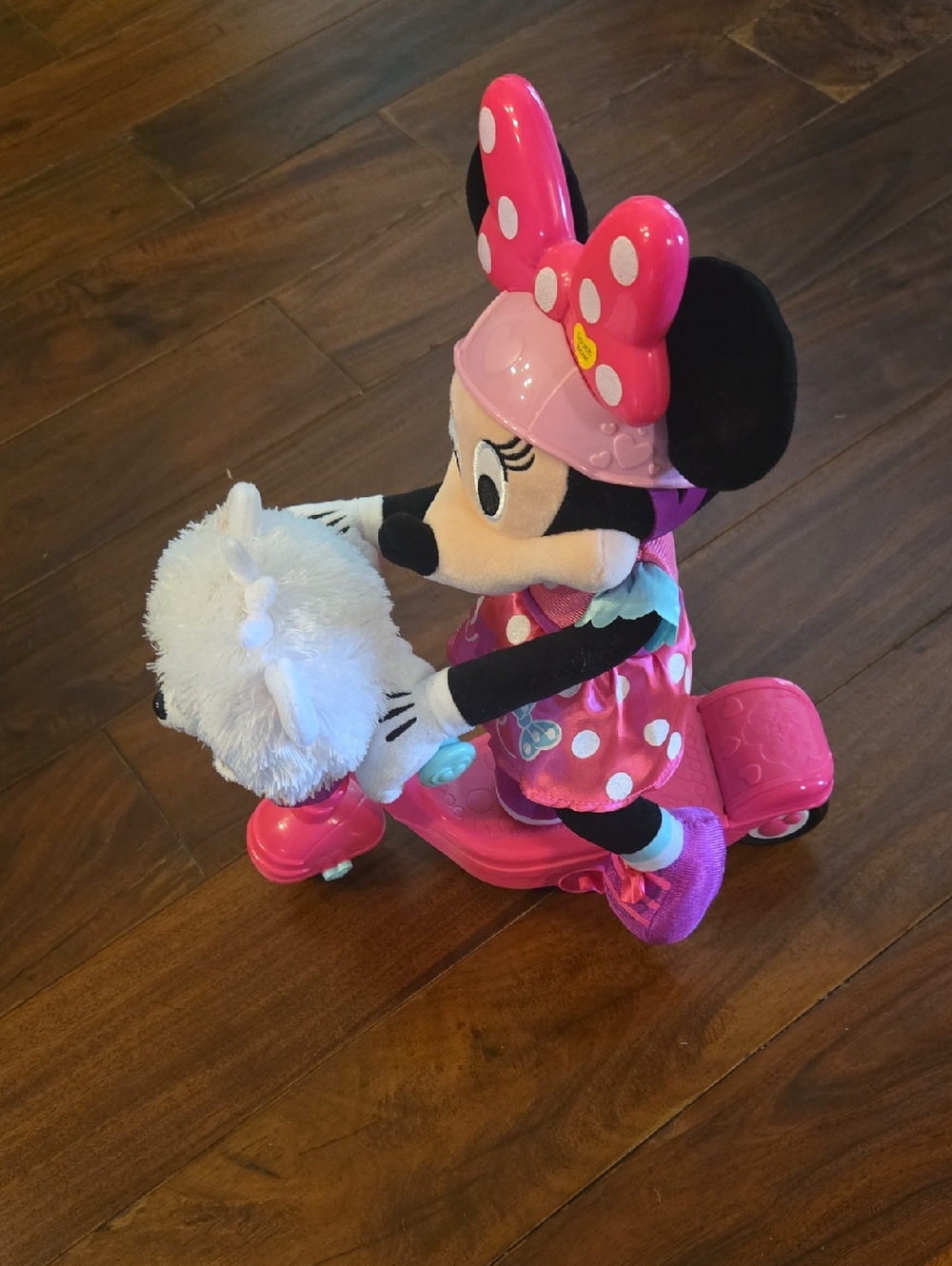 Disney Pink Minnie Mouse Ride-On Plush Scooter